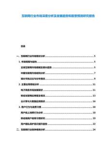 互聯(lián)網(wǎng)行業(yè)市場(chǎng)深度分析及發(fā)展趨勢(shì)和前景預(yù)測(cè)研究報(bào)告