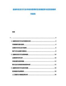 金融科技支付行業(yè)市場深度調研及發(fā)展趨勢與投資戰(zhàn)略研究報告