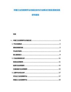 中國(guó)工業(yè)互聯(lián)網(wǎng)平臺(tái)功能比較與行業(yè)解決方案及落地實(shí)踐研究報(bào)告