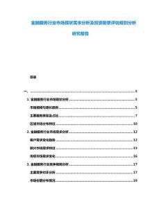 金融服務行業(yè)市場現(xiàn)狀需求分析及投資前景評估規(guī)劃分析研究報告