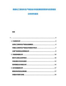 俄德化工新材料生產(chǎn)制造業(yè)市場發(fā)展前景預(yù)測與投資規(guī)劃分析研究報告