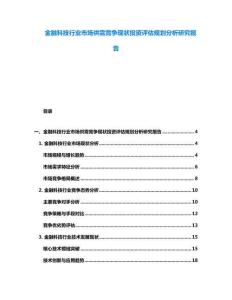 金融科技行業(yè)市場供需競爭現(xiàn)狀投資評估規(guī)劃分析研究報告