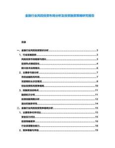 金融行業(yè)風(fēng)險(xiǎn)投資布局分析及投資融資策略研究報(bào)告