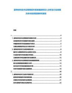 超導材料技術應用領域市場發(fā)展趨勢深入分析及行業(yè)發(fā)展方向與投資管理研究報告