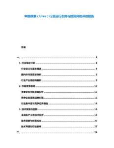 中國(guó)尿素（Urea）行業(yè)運(yùn)行態(tài)勢(shì)與投資風(fēng)險(xiǎn)評(píng)估報(bào)告