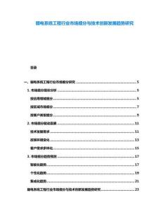 弱電系統(tǒng)工程行業(yè)市場細(xì)分與技術(shù)創(chuàng)新發(fā)展趨勢研究