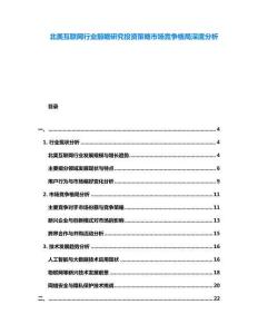 北美互聯(lián)網(wǎng)行業(yè)前瞻研究投資策略市場(chǎng)競(jìng)爭(zhēng)格局深度分析