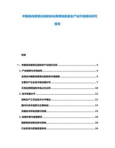 中國高純度氧化鋁粉體應(yīng)用領(lǐng)域拓展及產(chǎn)業(yè)升級路徑研究報告