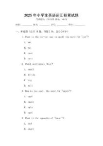 2025年小學(xué)生英語詞匯積累試題