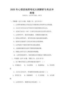2025年心理咨詢師考試大綱解析與考點沖刺卷