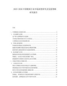2025-2030中國煤炭行業(yè)市場深度研究及發(fā)展策略研究報告