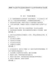 2025年武夷学院思想道德修养与法律基础期末考试模拟题附参考答案（轻巧夺冠）