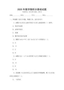 2025年數學微積分基礎試題