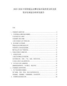 2025-2030中國(guó)智能運(yùn)動(dòng)攀巖場(chǎng)市場(chǎng)供需分析及投資評(píng)估規(guī)劃分析研究報(bào)告