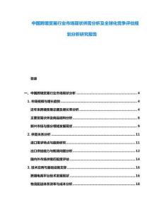 中國(guó)跨境貿(mào)易行業(yè)市場(chǎng)現(xiàn)狀供需分析及全球化競(jìng)爭(zhēng)評(píng)估規(guī)劃分析研究報(bào)告
