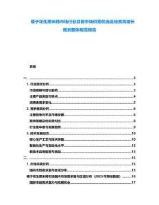 橘子花生黑米精市場行業(yè)目前市場供需優(yōu)選及投資高增長規(guī)劃整體規(guī)范報告