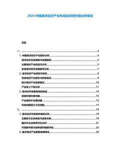 2025中國海洋經(jīng)濟產(chǎn)業(yè)布局及投資價值分析報告