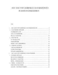 2025-2030中國專業攝影鏡頭行業市場現狀供需分析及投資評估規劃發展報告