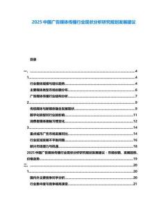 2025中國廣告媒體傳播行業(yè)現(xiàn)狀分析研究規(guī)劃發(fā)展建議