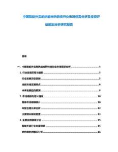 中國智能外賣地熱能光熱轉(zhuǎn)換行業(yè)市場供需分析及投資評估規(guī)劃分析研究報告