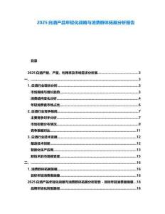 2025白酒產(chǎn)品年輕化戰(zhàn)略與消費(fèi)群體拓展分析報(bào)告