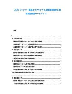2025ミャンマー羅霞川マグネシウム供給業(yè)界需要と地質(zhì)調(diào)査開発ロードマップ