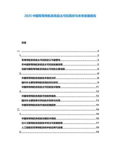 2025中國軍用導航系統自主可控現狀與未來發展報告