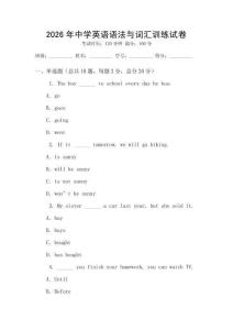 2026年中學(xué)英語語法與詞匯訓(xùn)練試卷