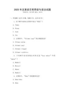 2025年文萊語日常用語與語法試題