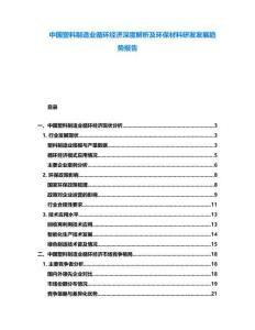 中國塑料制造業循環經濟深度解析及環保材料研發發展趨勢報告
