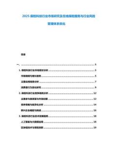 2025保險科技行業(yè)市場研究及在線保險服務(wù)與行業(yè)風(fēng)險管理體系優(yōu)化