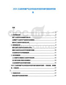 2025工業(yè)軟件國產(chǎn)化分析及技術(shù)攻堅(jiān)與替代路徑研究報(bào)告