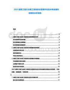 2025建筑工程行業(yè)施工現(xiàn)場安全管理評估及未來發(fā)展科技規(guī)劃分析報(bào)告