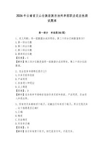 2026年云南省文山壯族苗族自治州單招職業適應性測試題庫及參考答案詳解1套