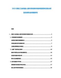 2025西東工業機器人操作系統商市場供需競爭態勢分析及投資機會挖掘研究
