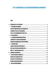 2025教育信息化行業(yè)市場現(xiàn)狀教育數(shù)字化轉(zhuǎn)型研究