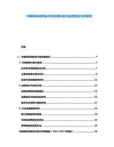 中國(guó)高端消費(fèi)品市場(chǎng)發(fā)展機(jī)遇與品牌建設(shè)分析報(bào)告