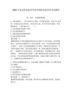 2026年延安職業(yè)技術(shù)學(xué)院單招職業(yè)適應(yīng)性考試題庫及完整答案詳解1套