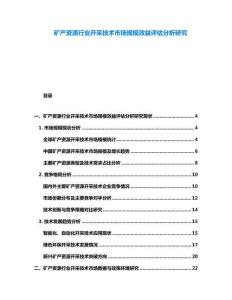 礦產(chǎn)資源行業(yè)開(kāi)采技術(shù)市場(chǎng)規(guī)模效益評(píng)估分析研究
