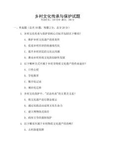 鄉(xiāng)村文化傳承與保護試題