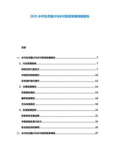 2025鄉(xiāng)村生態(tài)振興與鄉(xiāng)村旅游發(fā)展策略報告