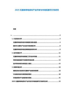 2025石墨烯導(dǎo)電漿料產(chǎn)業(yè)開發(fā)與市場拓展可行性研究