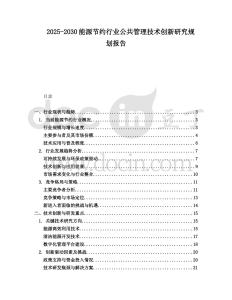 2025-2030能源節約行業公共管理技術創新研究規劃報告