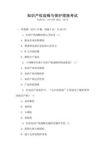 知識產(chǎn)權(quán)戰(zhàn)略與保護措施考試