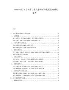 2025-2030智慧城市行業(yè)競(jìng)爭(zhēng)分析與發(fā)展策略研究報(bào)告