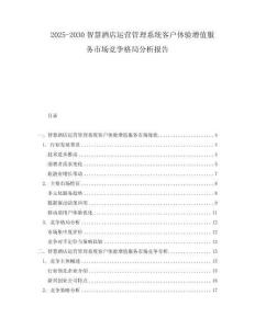 2025-2030智慧酒店運(yùn)營(yíng)管理系統(tǒng)客戶體驗(yàn)增值服務(wù)市場(chǎng)競(jìng)爭(zhēng)格局分析報(bào)告