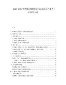 2025-2030智慧城市規(guī)劃行業(yè)市場趨勢研究報告與5G網(wǎng)絡(luò)布局