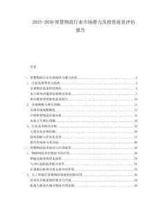 2025-2030智慧物流行業(yè)市場潛力及投資前景評估報告