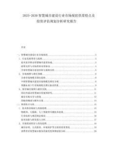2025-2030智慧城市建設(shè)行業(yè)市場現(xiàn)狀供需特點及投資評估規(guī)劃分析研究報告