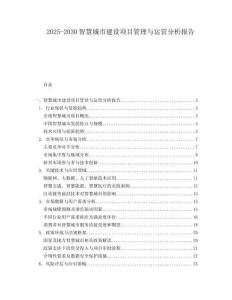 2025-2030智慧城市建設(shè)項(xiàng)目管理與運(yùn)營(yíng)分析報(bào)告